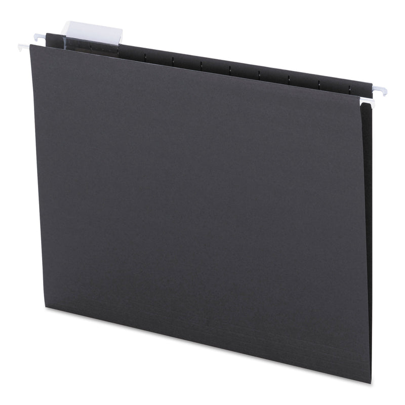 Smead Colored Hanging File Folders with 1/5 Cut Tabs, Letter Size, 1/5-Cut Tabs, Black, 25/Box