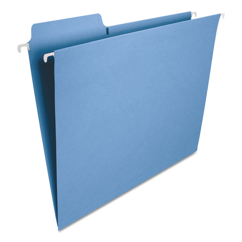 Smead FasTab Hanging Folders, Letter Size, 1/3-Cut Tabs, Blue, 20/Box