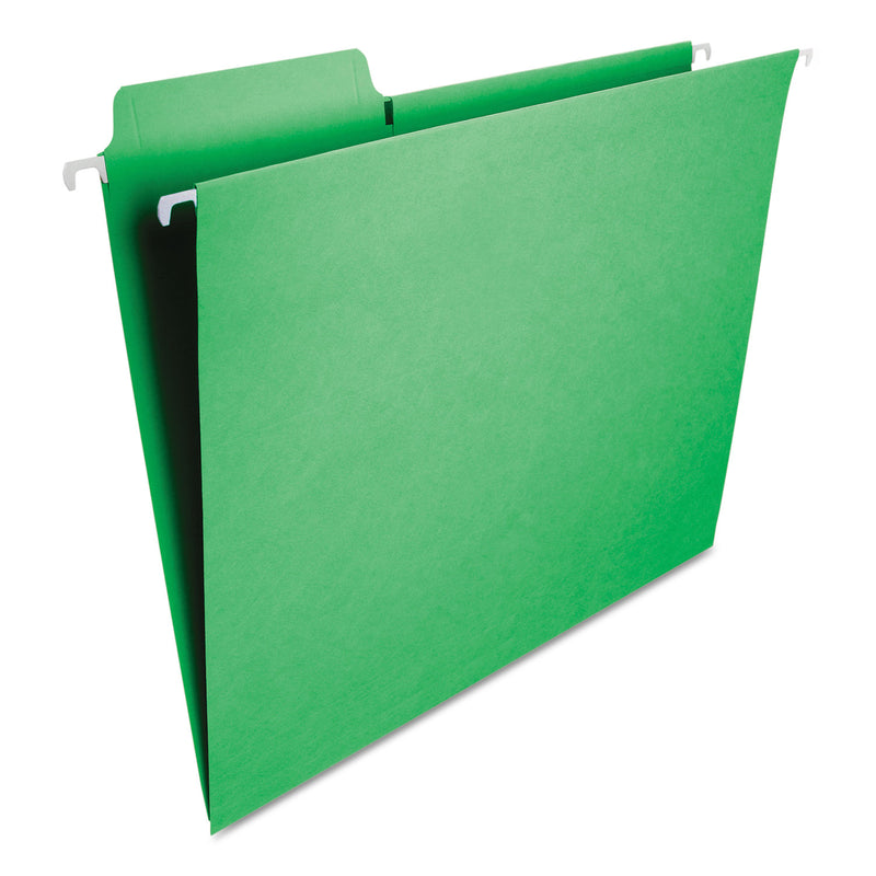 Smead FasTab Hanging Folders, Letter Size, 1/3-Cut Tabs, Green, 20/Box