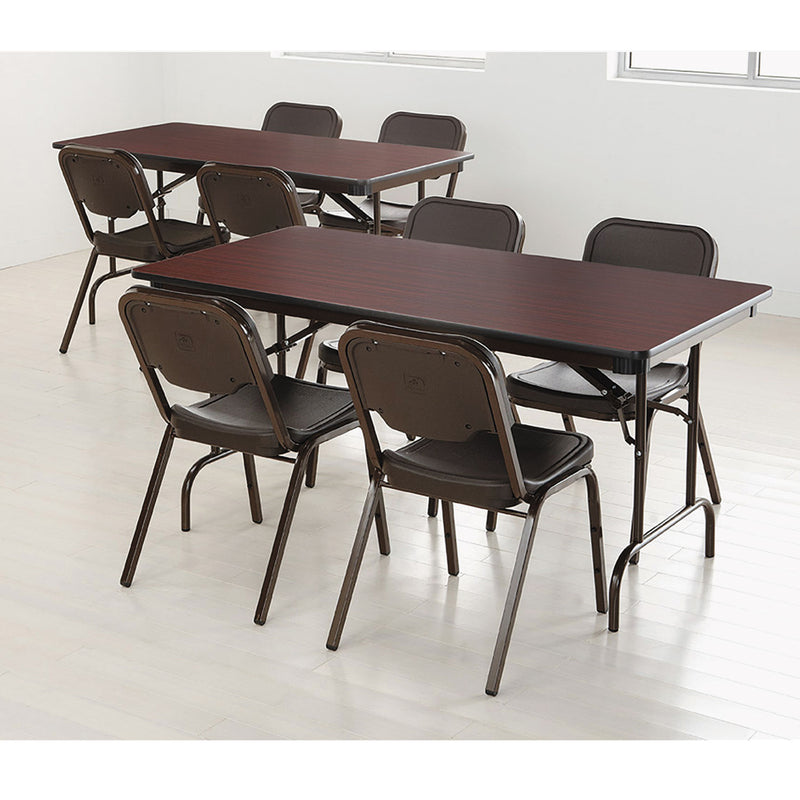 Iceberg OfficeWorks Commercial Wood-Laminate Folding Table, Rectangular Top, 60w x 30w x 29h, Mahogany