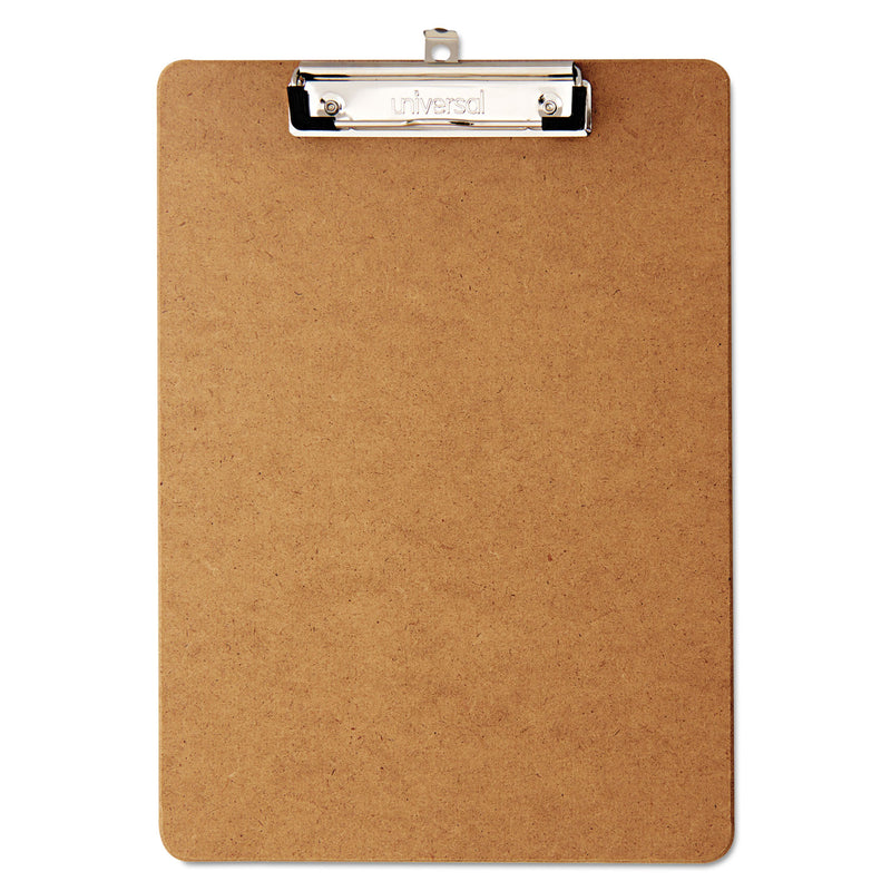 Universal Hardboard Clipboard with Low-Profile Clip, 0.5" Clip Capacity, Holds 8.5 x 11 Sheets, Brown, 6/Pack