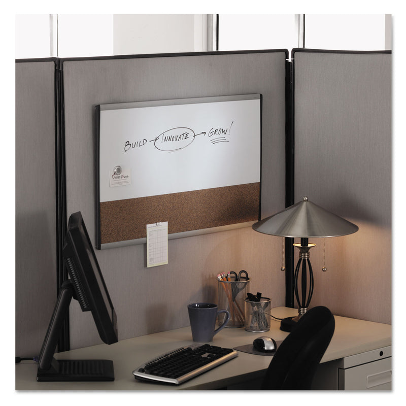 Quartet Magnetic Dry-Erase/Cork Board, 18 x 30, White Surface, Silver Aluminum Frame