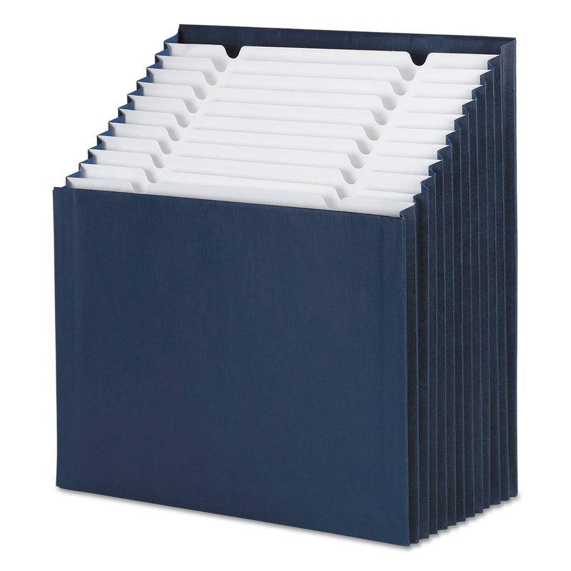 Smead Stadium File, 12 Sections, 1/12-Cut Tabs, Letter Size, Navy