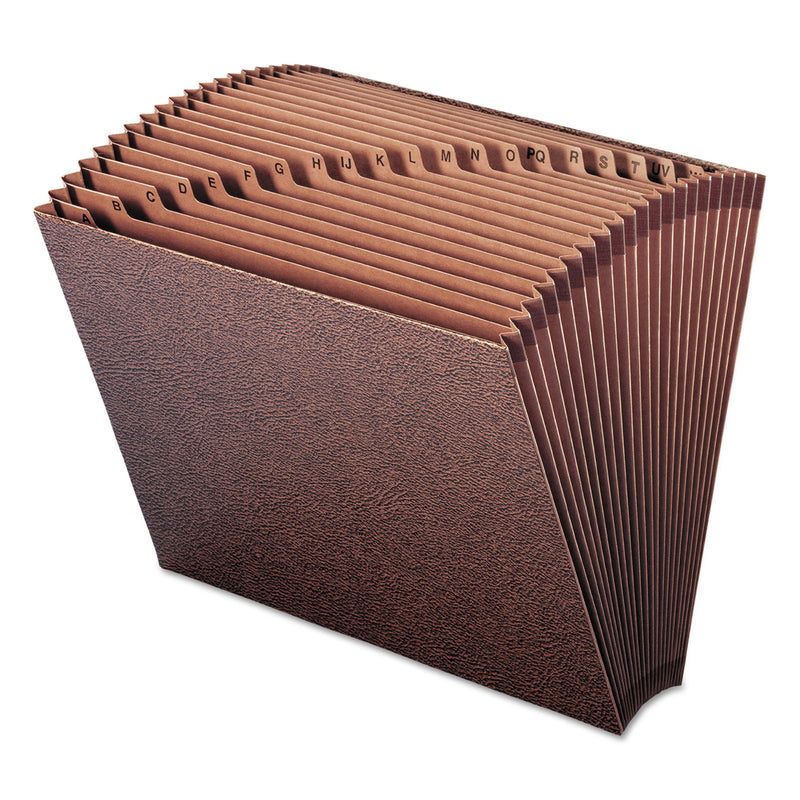 Smead TUFF Expanding Open-Top Stadium File, 21 Sections, 1/21-Cut Tabs, Letter Size, Redrope