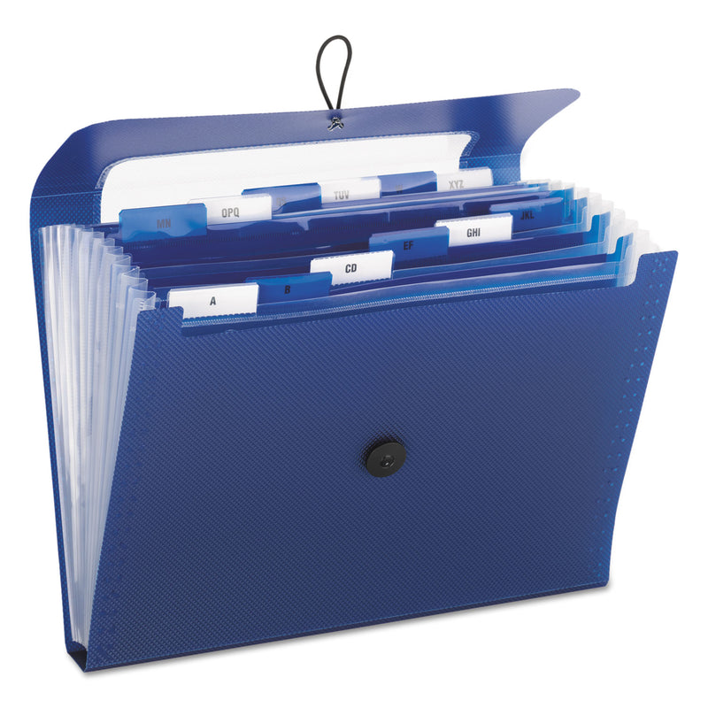 Smead Step Index Organizer, 12 Sections, Cord/Hook Closure, 1/6-Cut Tabs, Letter Size, Navy