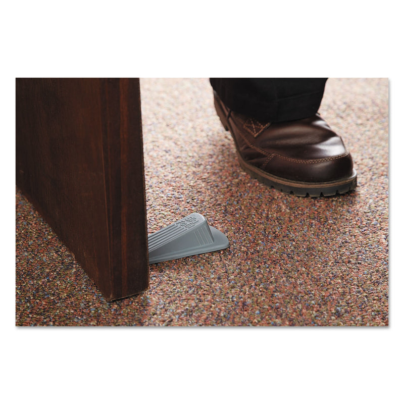 Master Caster Big Foot Doorstop, No Slip Rubber Wedge, 2.25w x 4.75d x 1.25h, Gray