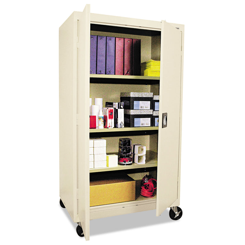 Alera Assembled Mobile Storage Cabinet, with Adjustable Shelves 36w x 24d x 66h, Putty