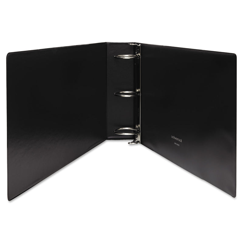 Universal Ledger-Size Round Ring Binder with Label Holder, 3 Rings, 3" Capacity, 11 x 17, Black