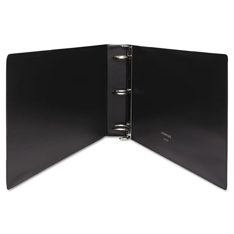 Universal Ledger-Size Round Ring Binder with Label Holder, 3 Rings, 2" Capacity, 11 x 17, Black