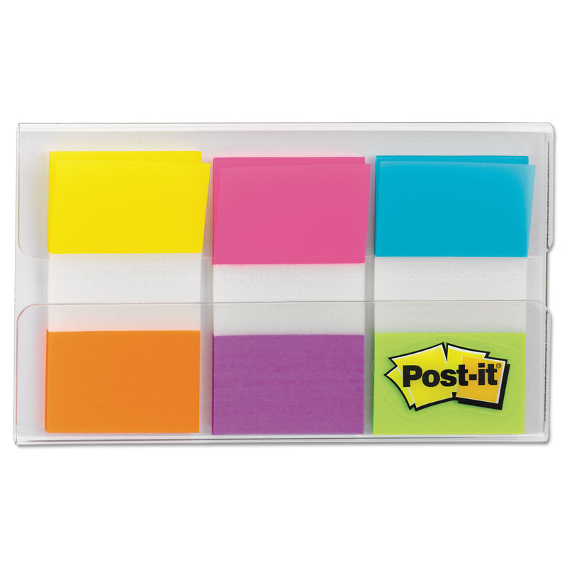 Post-it Page Flags in Portable Dispenser, Assorted Brights, 60 Flags/Pack