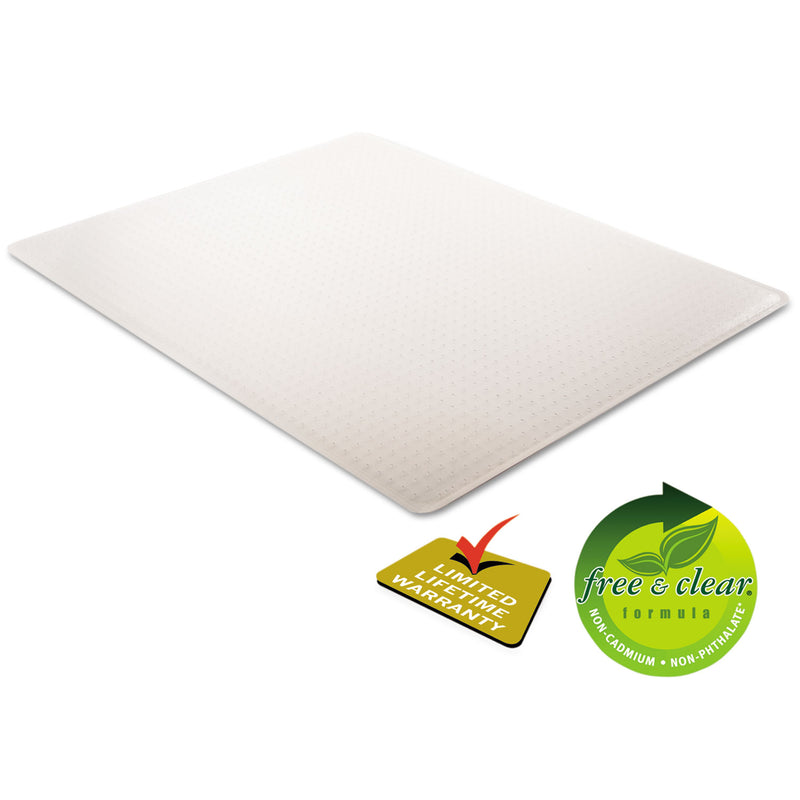 deflecto RollaMat Frequent Use Chair Mat, Medium Pile Carpet, Flat, 46 x 60, Rectangle, Clear