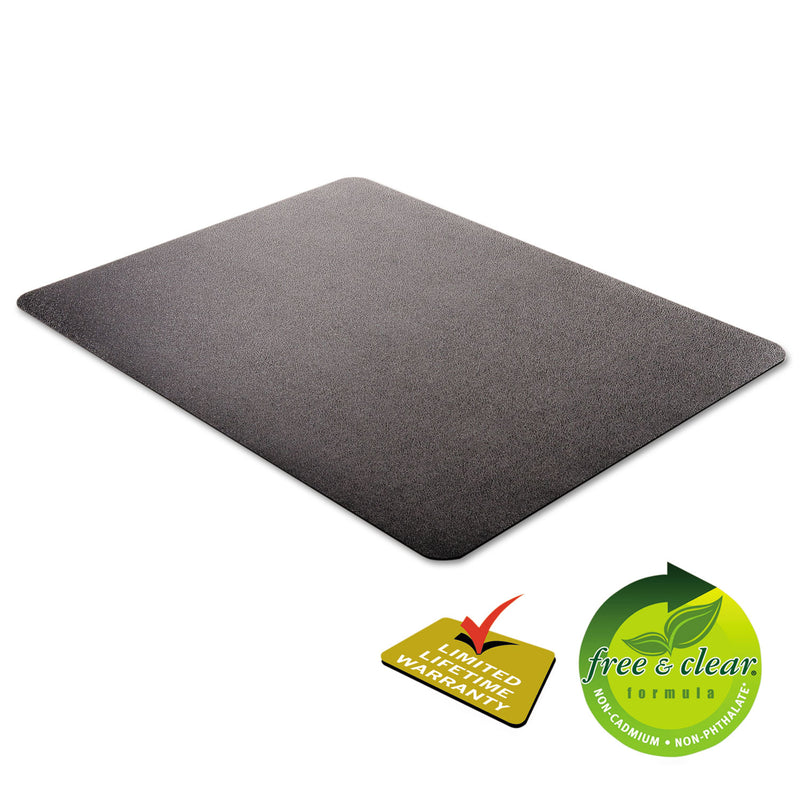 deflecto EconoMat All Day Use Chair Mat for Hard Floors, 45 x 53, Rectangular, Black