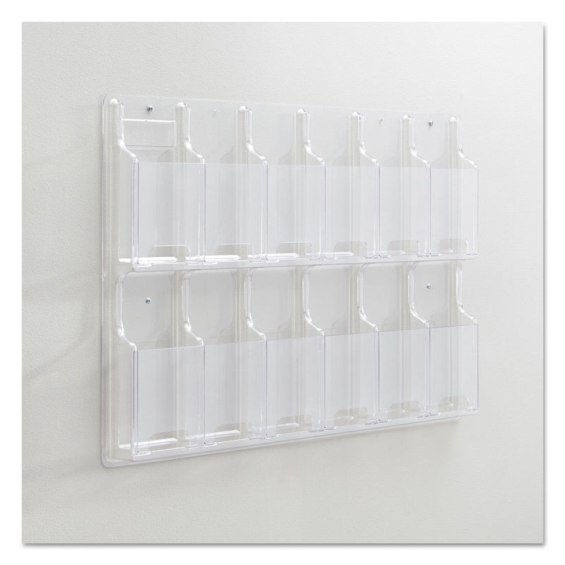 Safco Reveal Clear Literature Displays, 12 Compartments, 30w x 2d x 20.25h, Clear