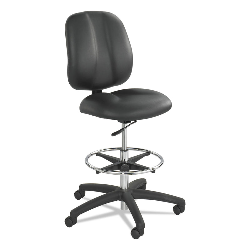 Safco Apprentice II Extended-Height Chair, Supports Up to 250 lb, 22" to 32" Seat Height, Black