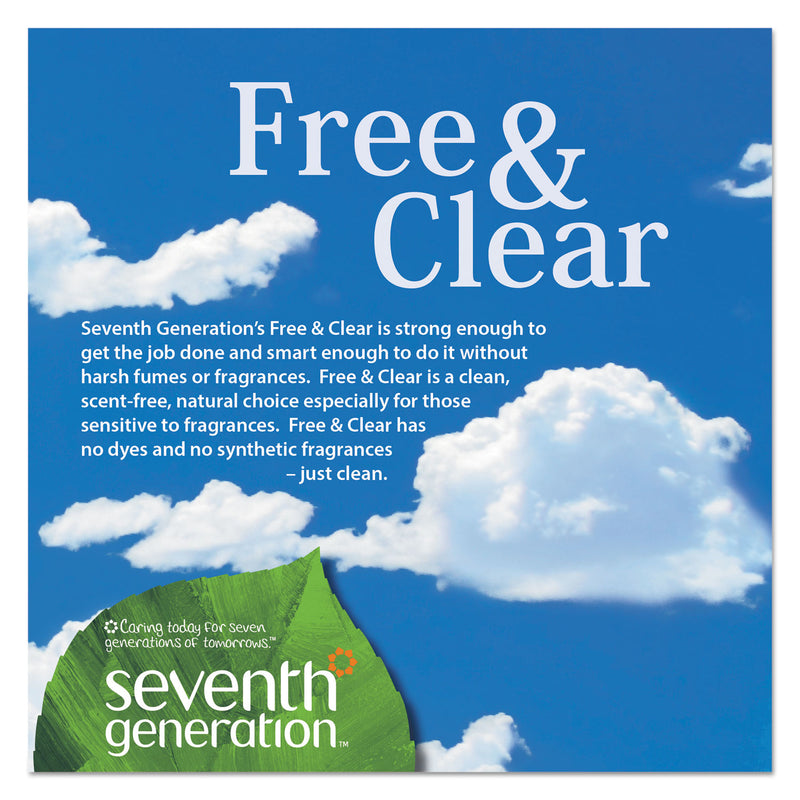 Seventh Generation Natural Liquid Fabric Softener, Free and Clear, 42 Loads, 32 oz Bottle, 6/Carton