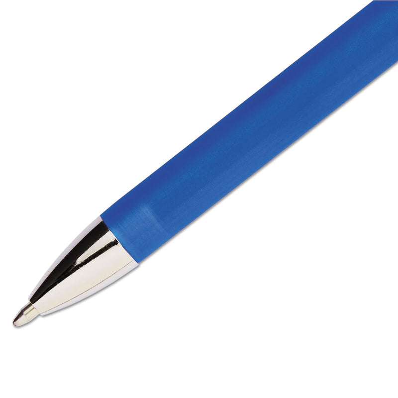 Paper Mate FlexGrip Elite Ballpoint Pen, Stick, Medium 1 mm, Blue Ink, Blue Barrel, Dozen