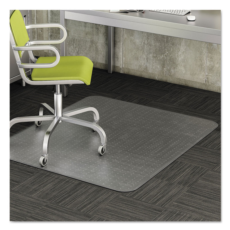 deflecto DuraMat Moderate Use Chair Mat, Low Pile Carpet, Flat, 46 x 60, Rectangle, Clear