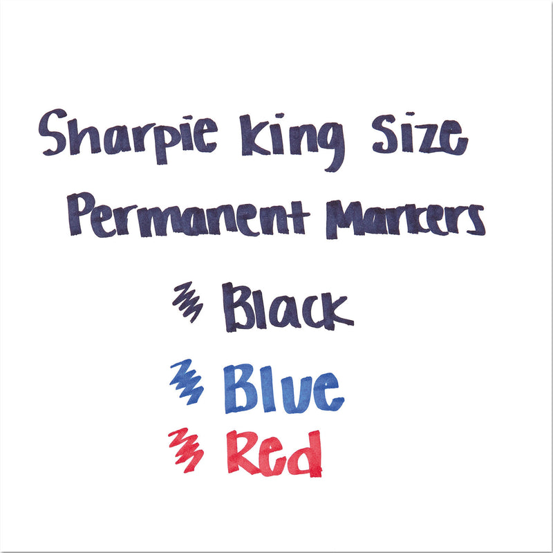 Sharpie King Size Permanent Marker, Broad Chisel Tip, Black, Dozen