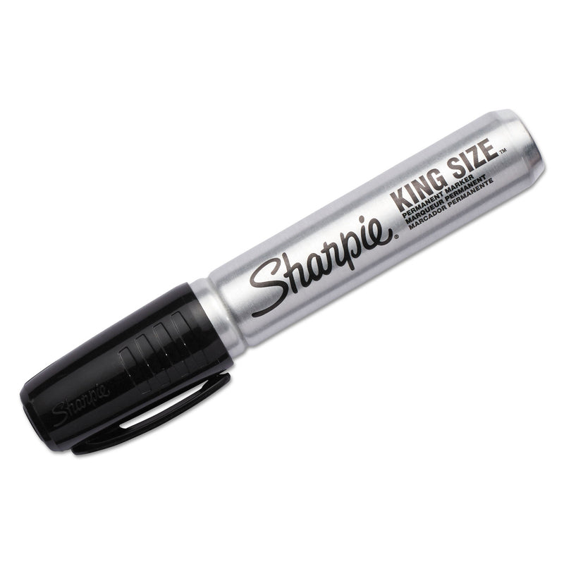 Sharpie King Size Permanent Marker, Broad Chisel Tip, Black, Dozen