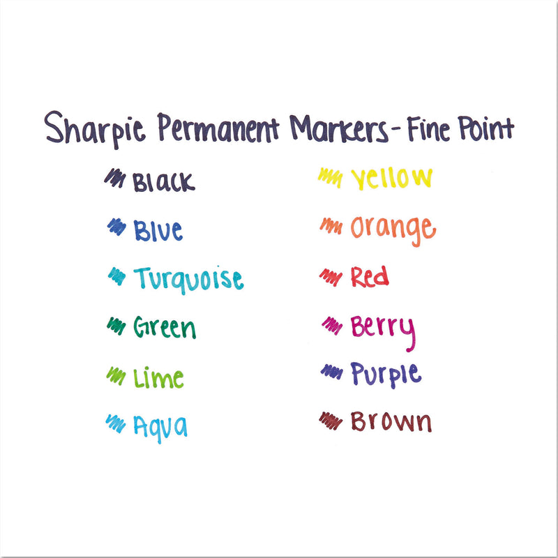 Sharpie Fine Tip Permanent Marker, Fine Bullet Tip, Black, Dozen