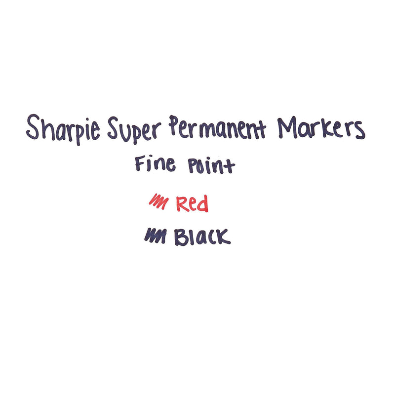 Sharpie Super Permanent Marker, Fine Bullet Tip, Red, Dozen