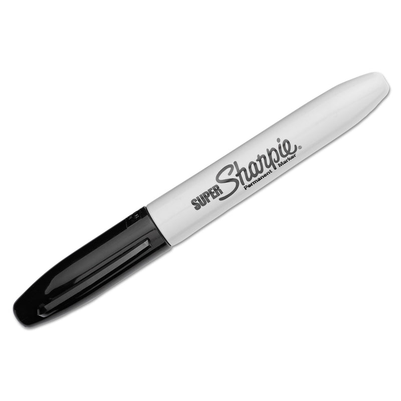 Sharpie Super Permanent Marker, Fine Bullet Tip, Black, Dozen