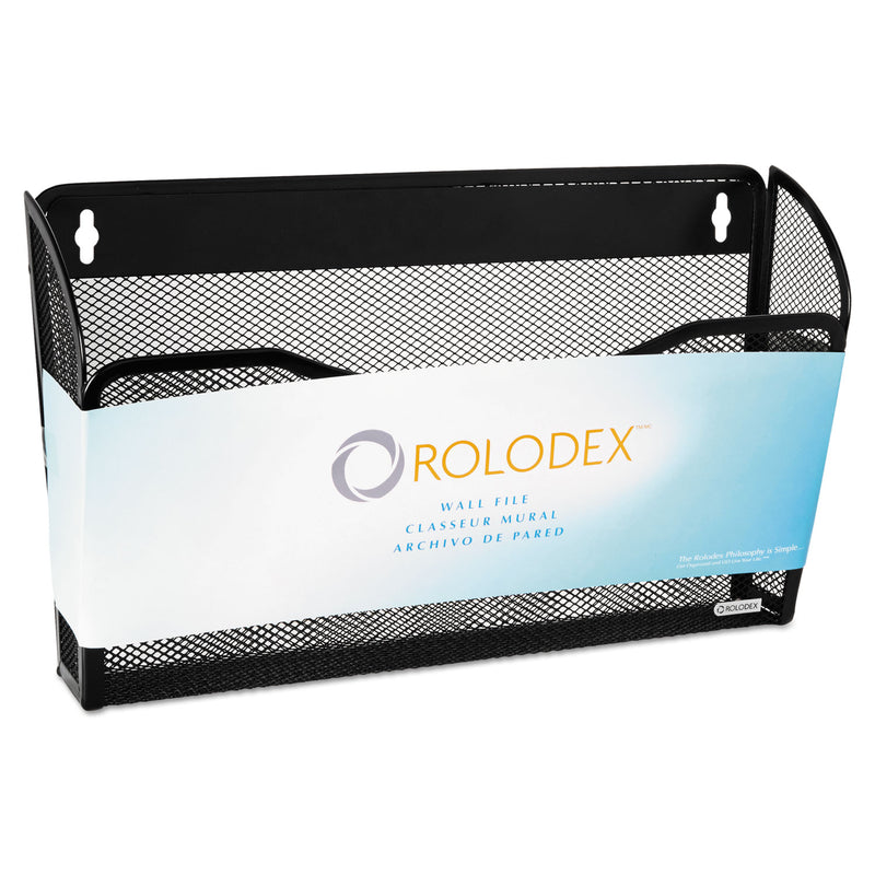 Rolodex Single Pocket Wire Mesh Wall File, Letter Size, 14" x 3.27" x 8.5", Black