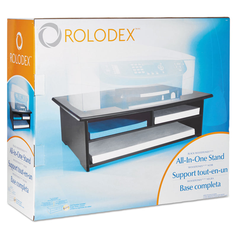 Rolodex Wood Tones Printer Stand, 21 x 18 x 6.5, Black