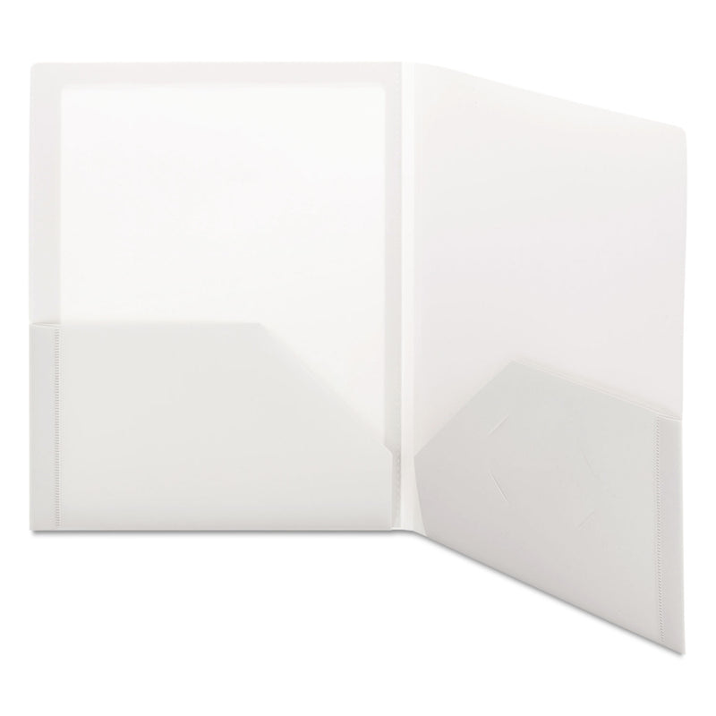 Smead Frame View Poly Two-Pocket Folder, 100-Sheet Capacity, 11 x 8.5, Clear/Oyster, 5/Pack