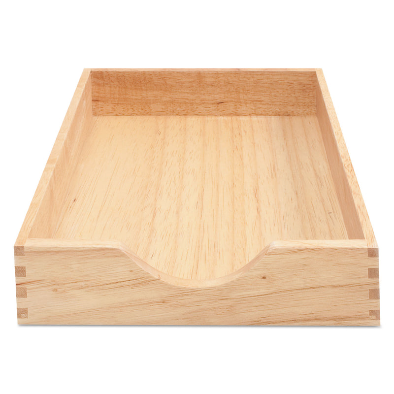 Carver Hardwood Stackable Desk Trays, 1 Section, Letter Size Files, 10.25" x 12.5" x 2.5", Oak