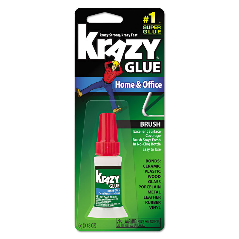 Krazy Glue All Purpose Brush-On Krazy Glue, 0.18 oz, Dries Clear