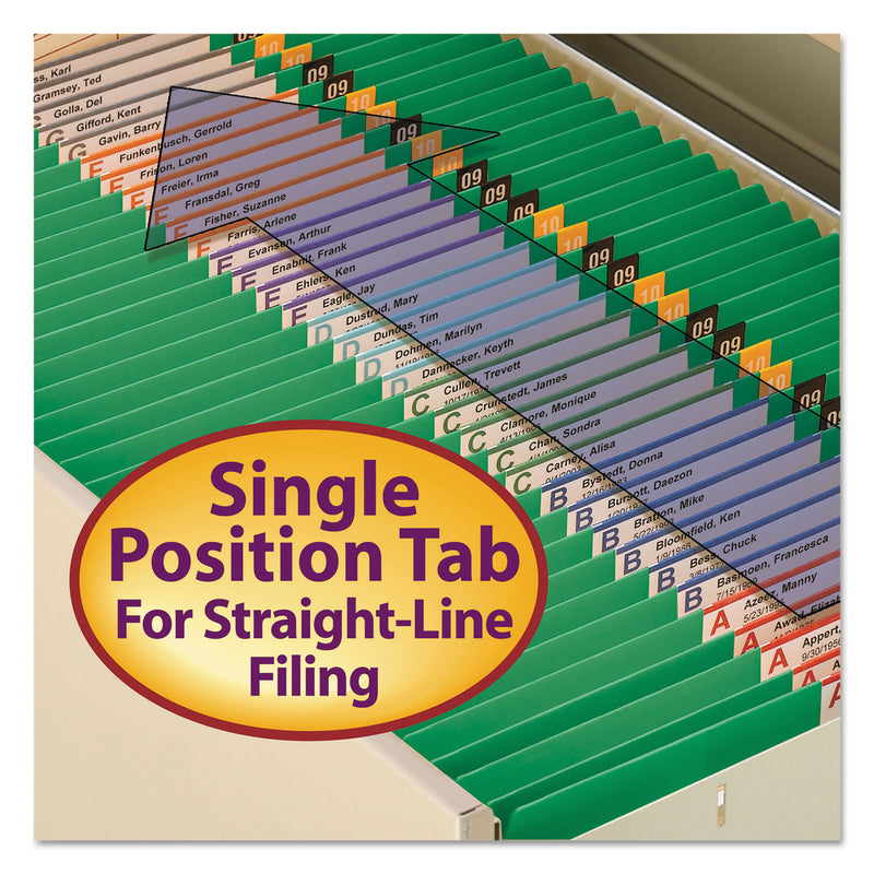 Smead Reinforced Top Tab Colored File Folders, Straight Tabs, Legal Size, 0.75" Expansion, Green, 100/Box