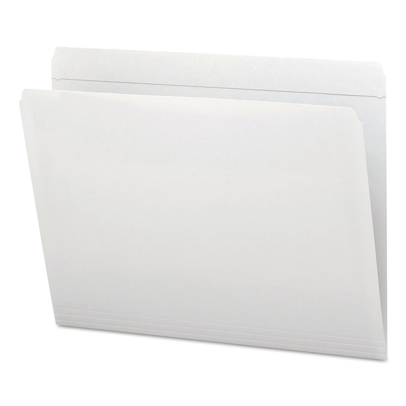 Smead Reinforced Top Tab Colored File Folders, Straight Tabs, Letter Size, 0.75" Expansion, White, 100/Box