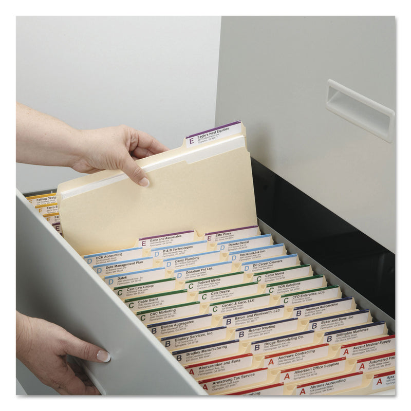 Smead 100% Recycled Manila Top Tab File Folders, 1/3-Cut Tabs: Assorted, Legal Size, 0.75" Expansion, Manila, 100/Box