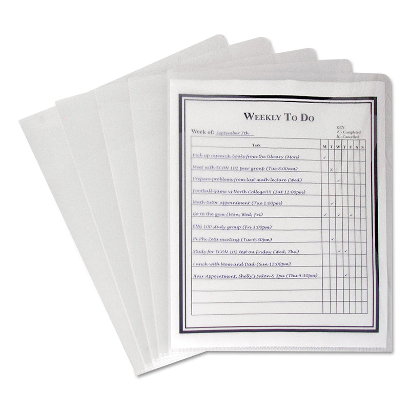 C-Line Multi-Section Project Folders w/ Clear Dividers, 3-Sections, 1/3-Cut Tab, Letter Size, Clear, 25/Box