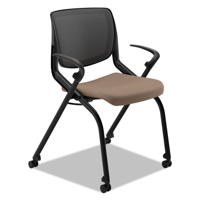 HON Motivate Nesting/Stacking Flex-Back Chair, Supports Up to 300 lb, Morel Seat, Black Back/Base