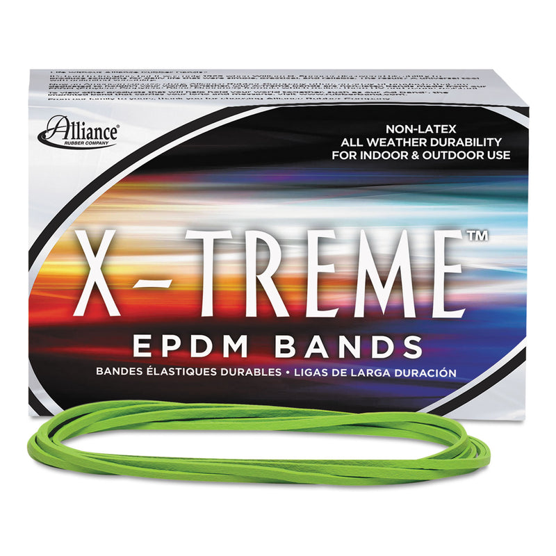 Alliance X-Treme Rubber Bands, Size 117B, 0.08" Gauge, Lime Green, 1 lb Box, 200/Box