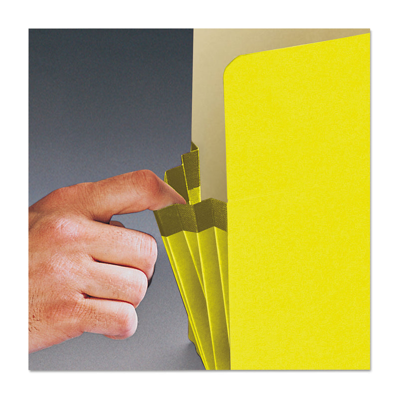 Smead Colored File Pockets, 3.5" Expansion, Legal Size, Yellow