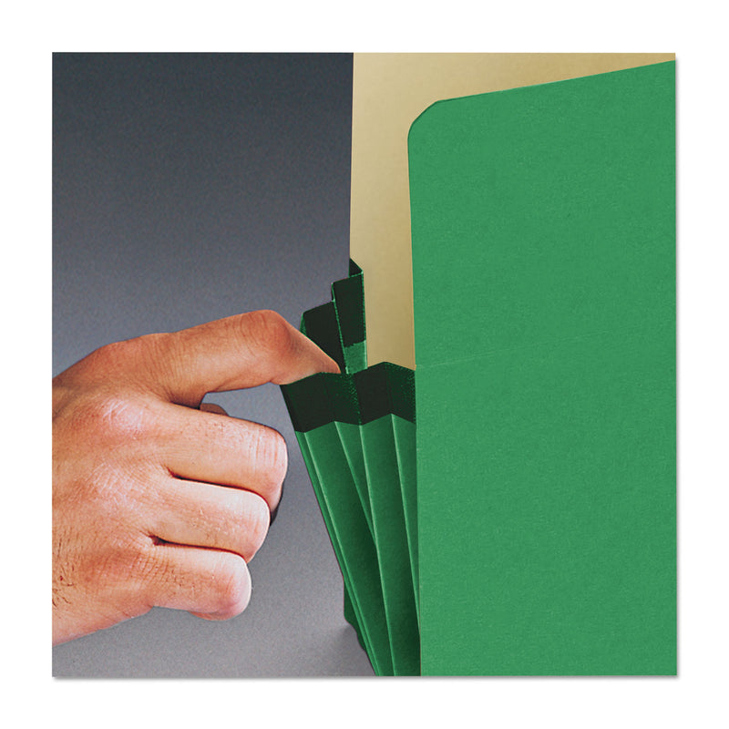 Smead Colored File Pockets, 5.25" Expansion, Letter Size, Green