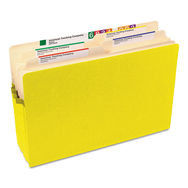 Smead Colored File Pockets, 3.5" Expansion, Legal Size, Yellow