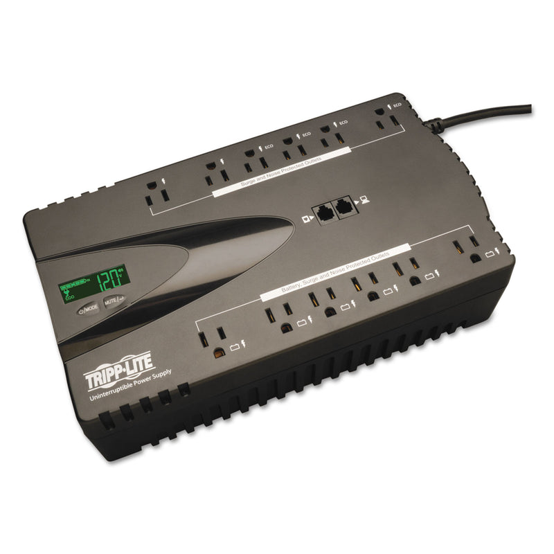 Tripp Lite ECO Series Energy-Saving Standby UPS, 12 Outlets, 850 VA, 420 J