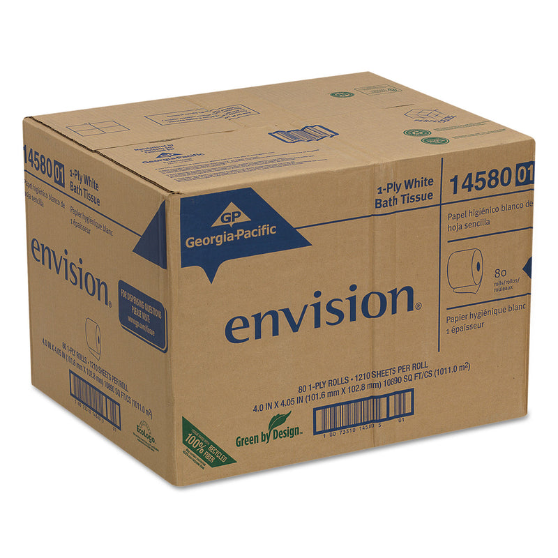 Georgia Pacific Pacific Blue Basic Bathroom Tissue, Septic Safe, 1-Ply, White, 1,210 Sheets/Roll, 80 Rolls/Carton