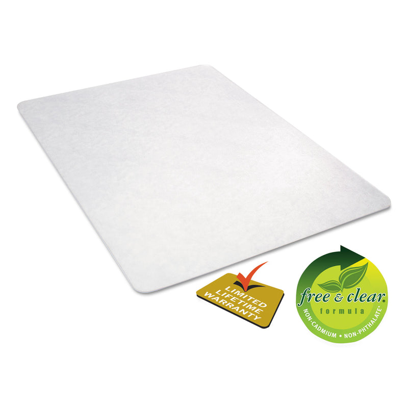 deflecto EconoMat All Day Use Chair Mat for Hard Floors, 45 x 53, Clear