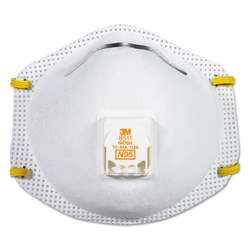 3M Particulate Respirator w/Cool Flow Exhalation Valve, Standard Size, 10/Box