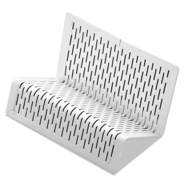 Urban Collection Punched Metal Business Card Holder, Holds 50 2 x 3.5  Cards, Perforated Steel, White by Artistic AOPART20001WH