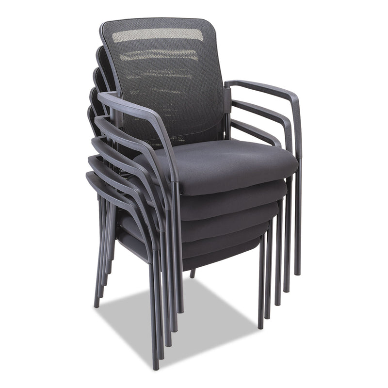 Alera TCE Series Mesh Guest Stacking Chair, 26" x 25.6" x 36.2", Black