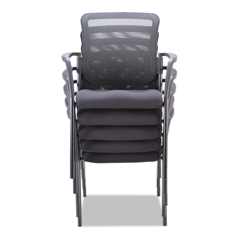 Alera TCE Series Mesh Guest Stacking Chair, 26" x 25.6" x 36.2", Black