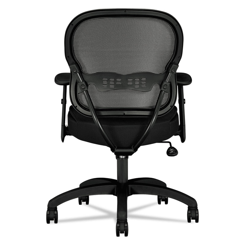 HON Wave Mesh Mid-Back Task Chair, Supports Up to 250 lb, 18" to 22.25" Seat Height, Black