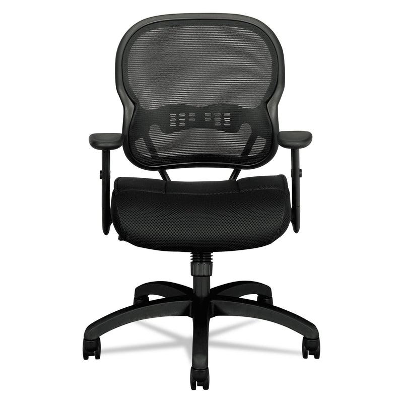 HON Wave Mesh Mid-Back Task Chair, Supports Up to 250 lb, 18" to 22.25" Seat Height, Black