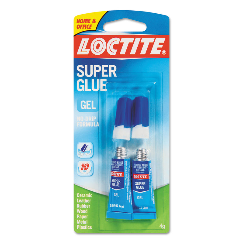 Loctite Super Glue Gel Tubes, 0.07 oz, Dries Clear, 2/Pack